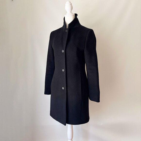 Wilfred Long Black Wool Coat - Picture 3 of 14